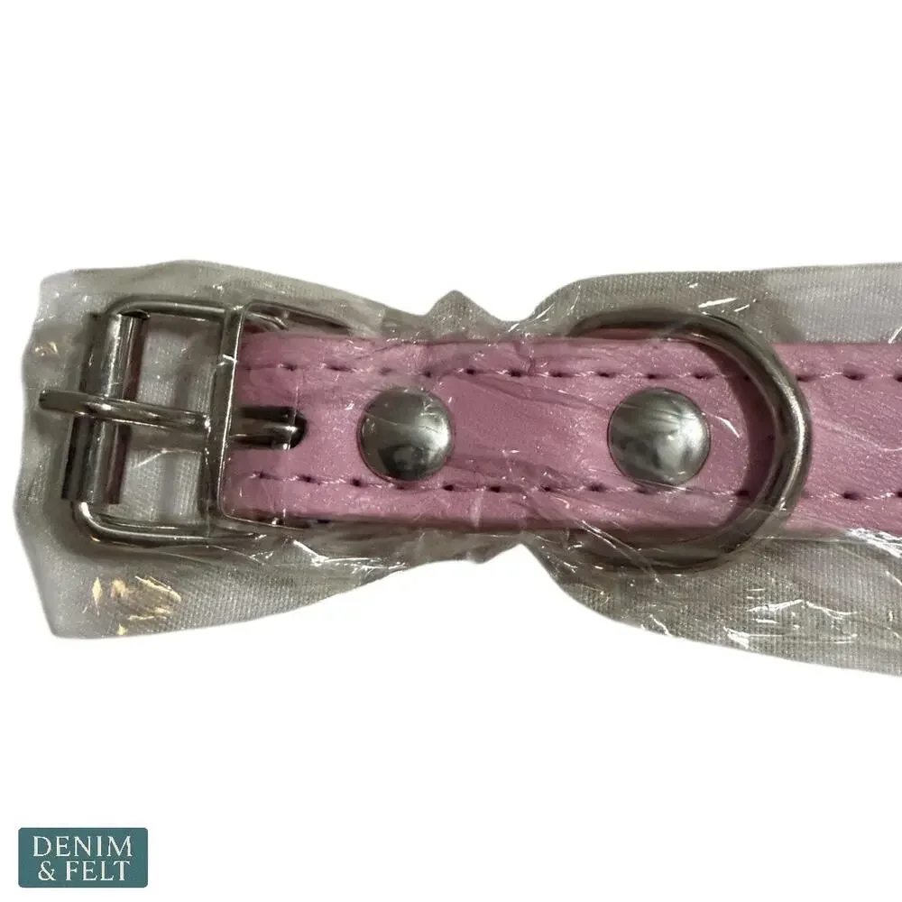 NEW‎ Light Pink Rhinestone Dog Collar 15” Adjustable Pet Collar Bling Accessory